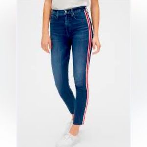 NWOT Gap Red & White Striped Blue Jeans